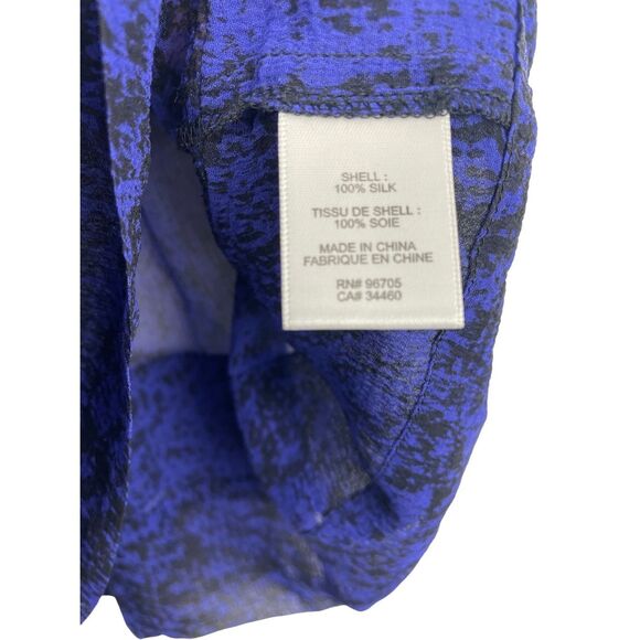 Rebecca Taylor silk sheer printed purple top size 2 - Picture 5 of 6